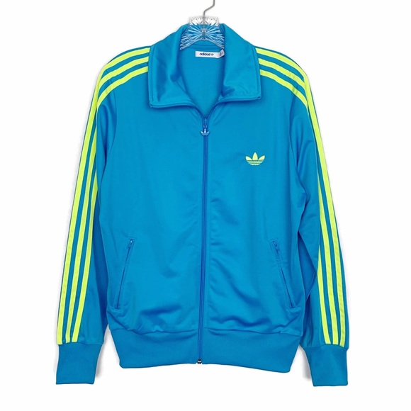 adidas originals three stripe track jacket in blue